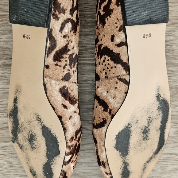 Talbots Calf Hair Pointed Toe Leather Shoes Size 8.5 - Picture 8 of 8